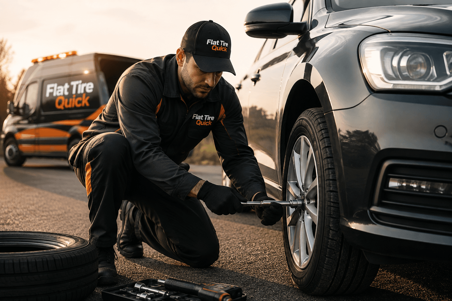Mobile tire service technician